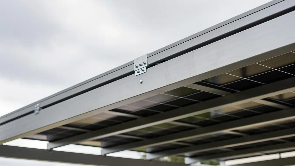 Panneaux solaires intégrés au toit d'une pergola photovoltaïque en aluminium
